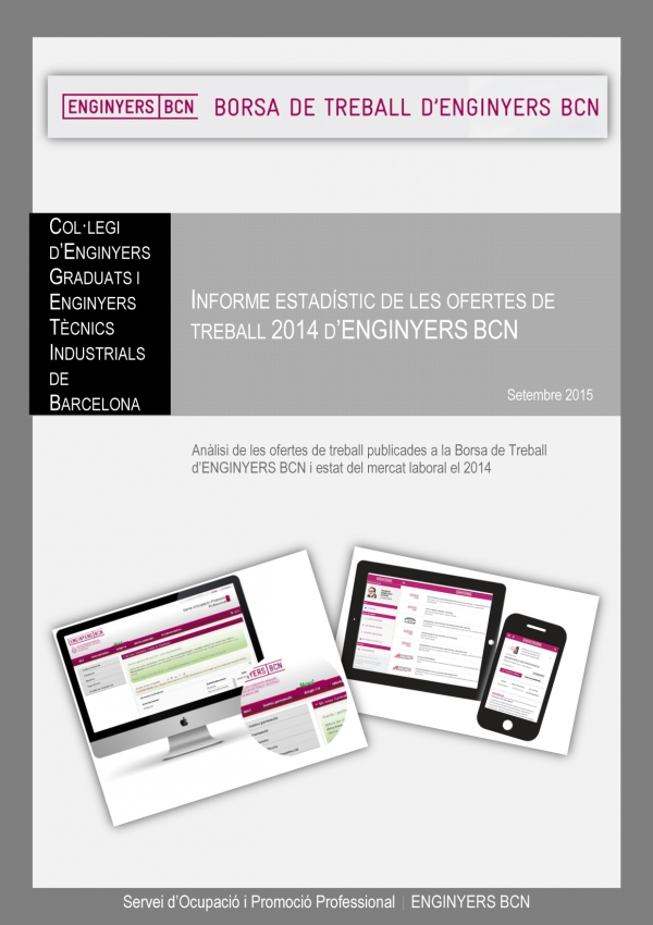 Informe Estadístic de les Ofertes de treball 2014 d’ENGINYERS BCN